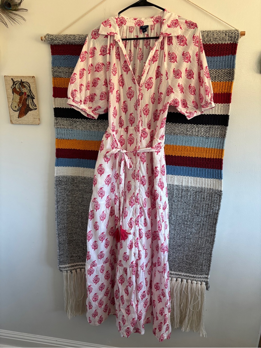 Roller Rabbit White and Pink Floral Maxi Dress